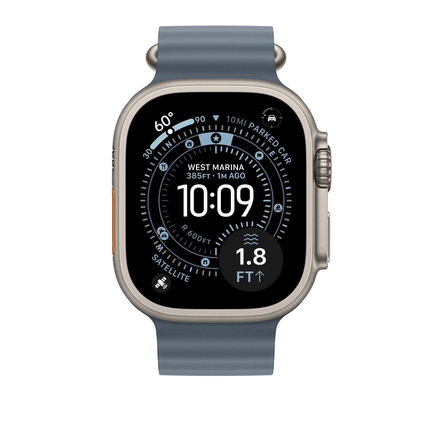 49mm Anchor Blue Ocean Band - Natural Titanium Finish - iSTYLE RS