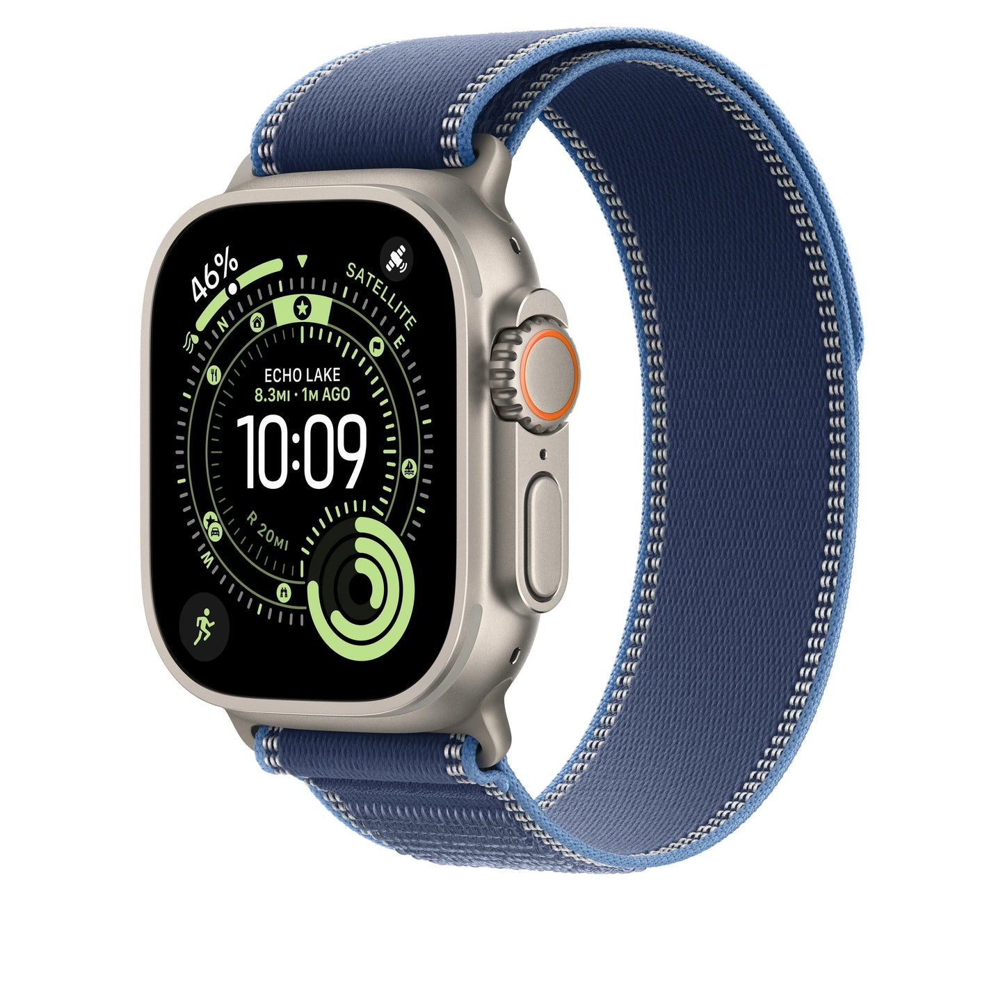 49mm Blue/Bright Blue Trail Loop – S/M - Natural Titanium Finish - iSTYLE RS