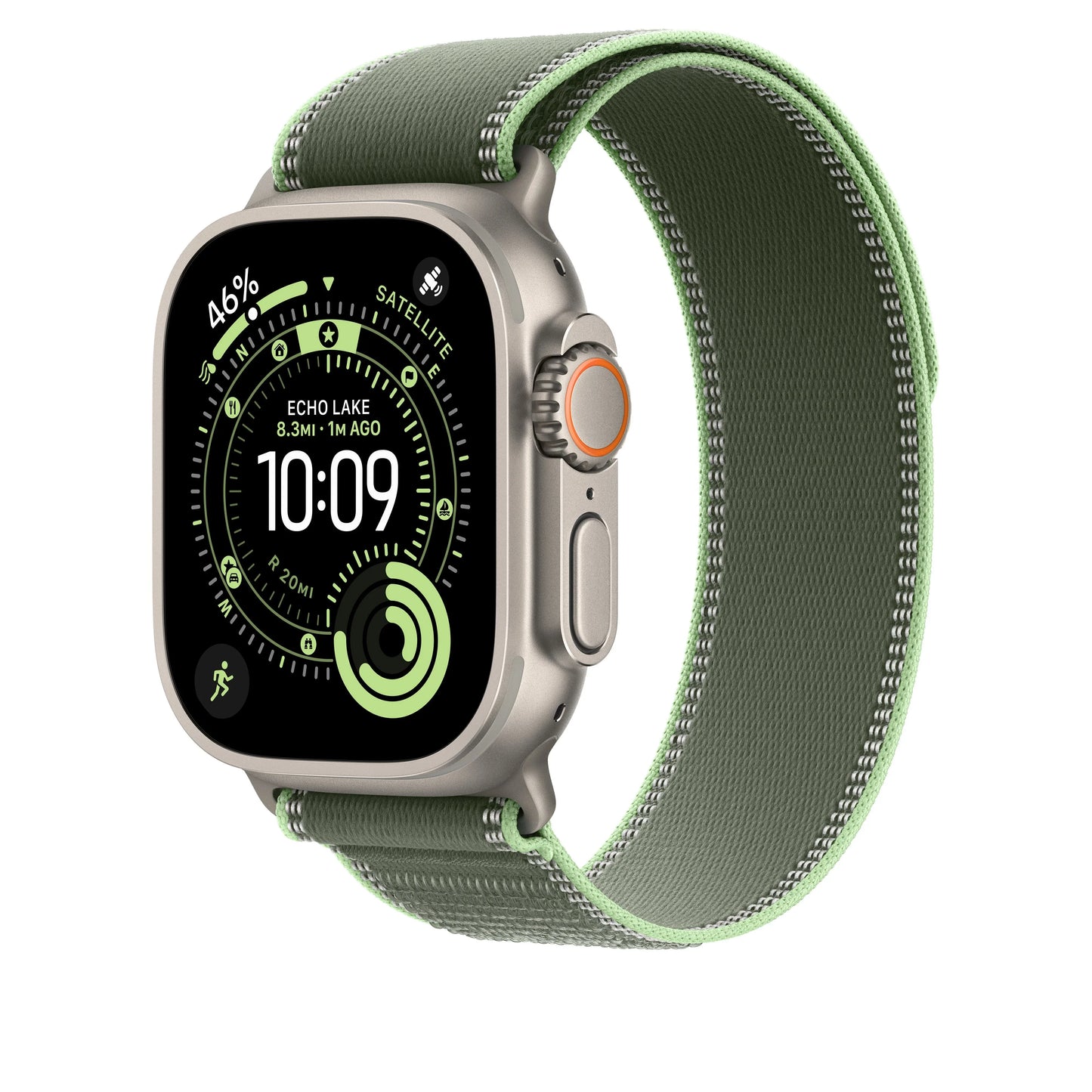 49mm Green/Neon Trail Loop – S/M - Natural Titanium Finish - iSTYLE RS