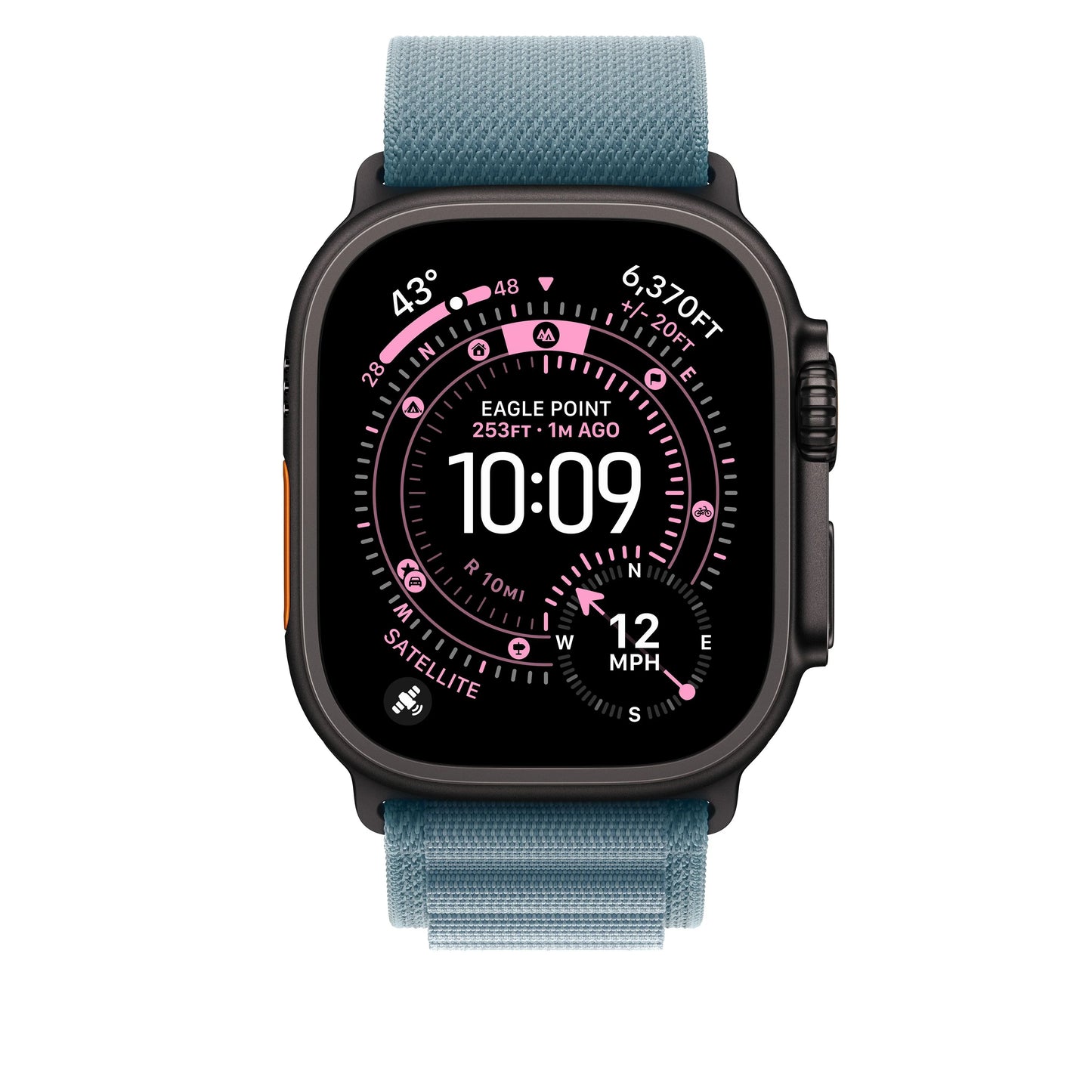 49mm Light Blue Alpine Loop - Medium - Black Titanium Finish - iSTYLE RS