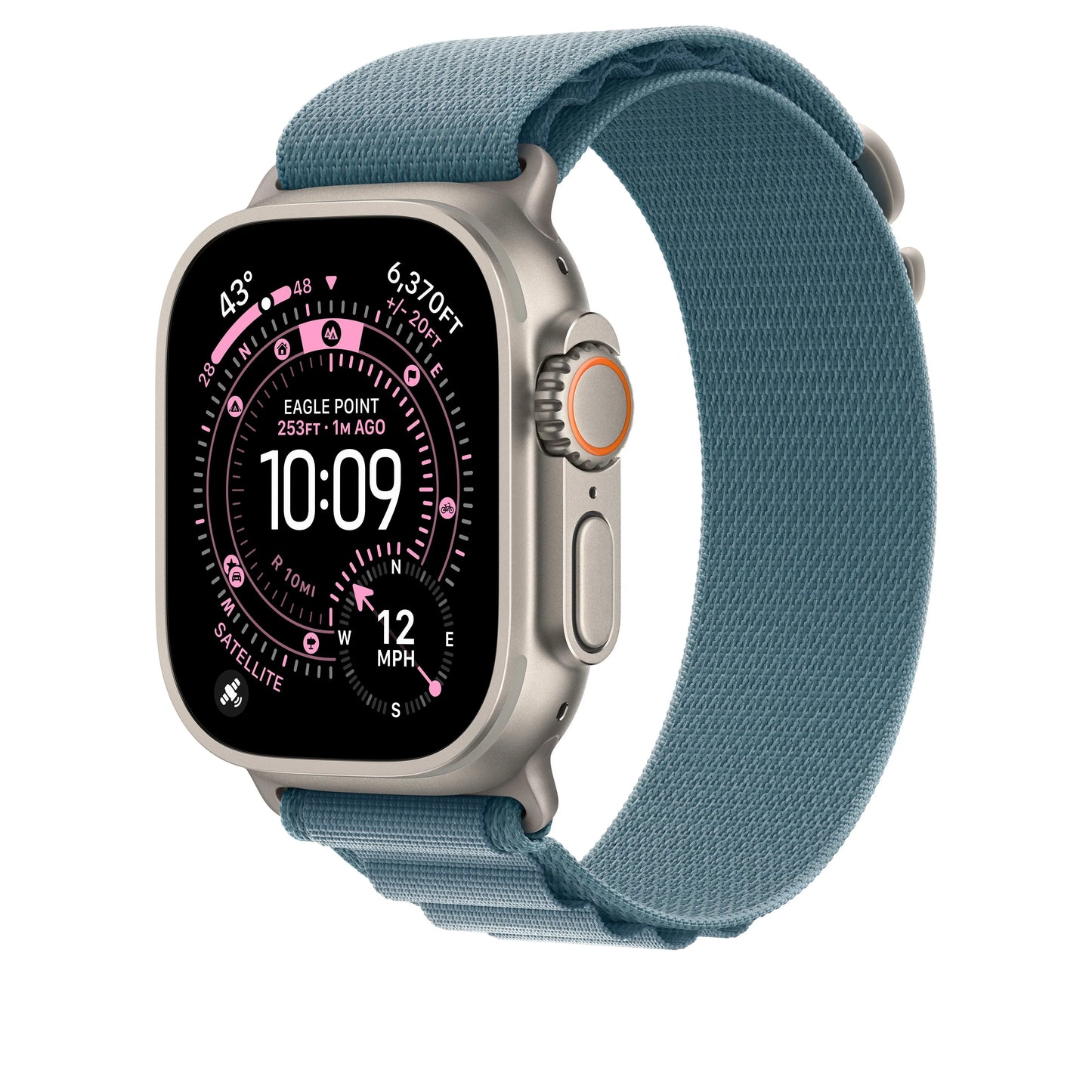 49mm Light Blue Alpine Loop - Medium - Natural Titanium Finish - iSTYLE RS