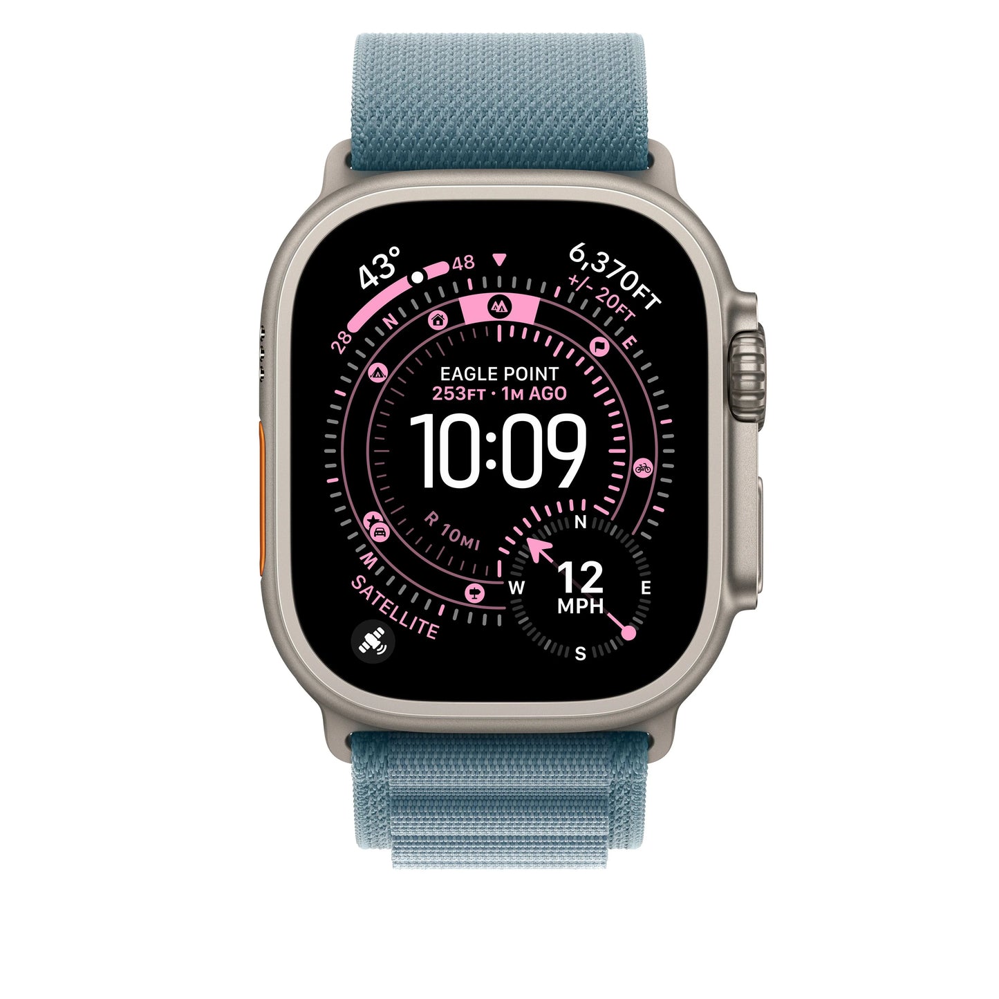 49mm Light Blue Alpine Loop - Medium - Natural Titanium Finish - iSTYLE RS