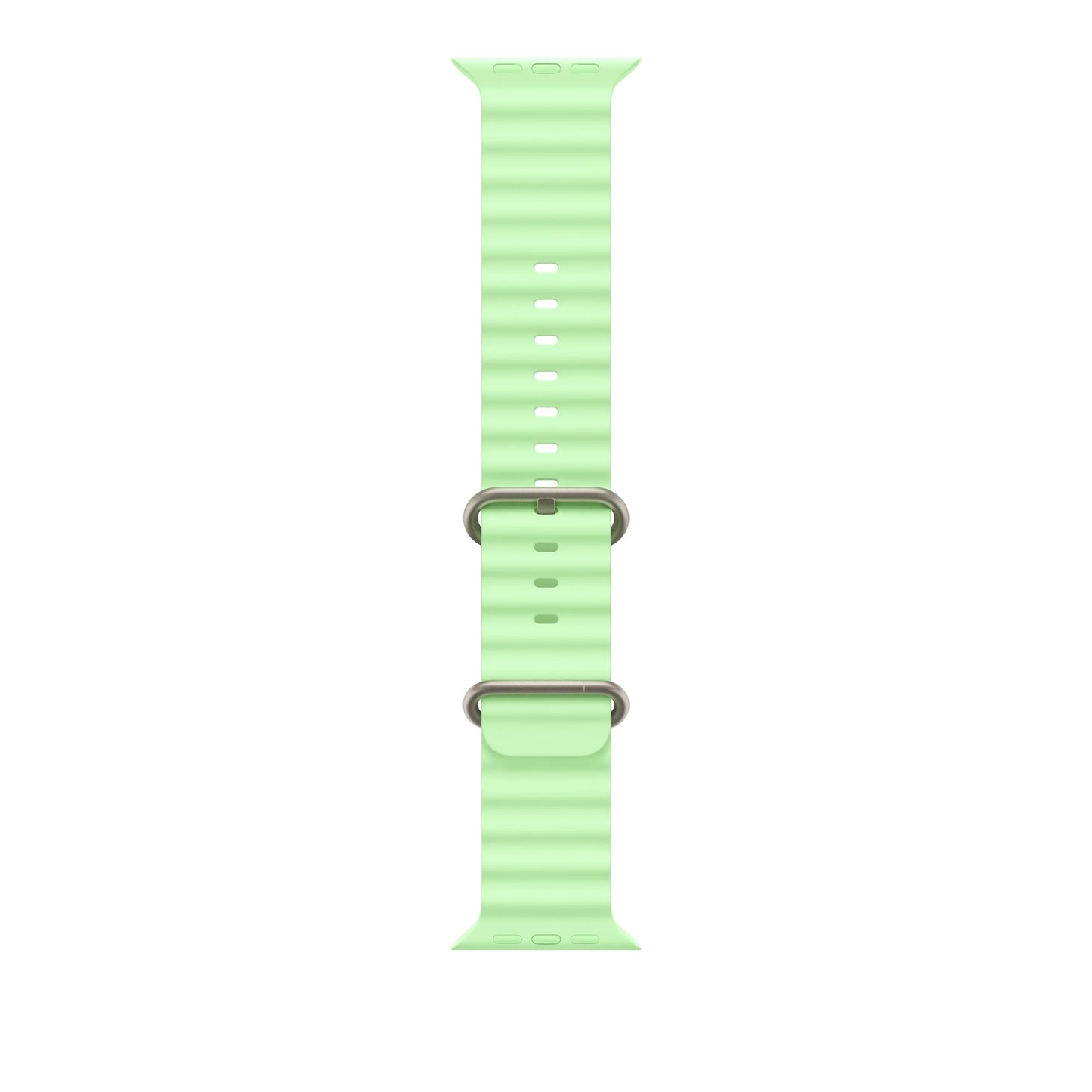 49mm Neon Green Ocean Band - Natural Titanium Finish - iSTYLE RS