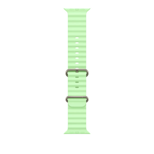 49mm Neon Green Ocean Band - Natural Titanium Finish - iSTYLE RS