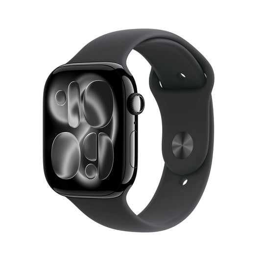 Apple Watch Series 11 GPS 46mm Jet Black Aluminium Case with Black Sport Band - S/M - iSTYLE RS