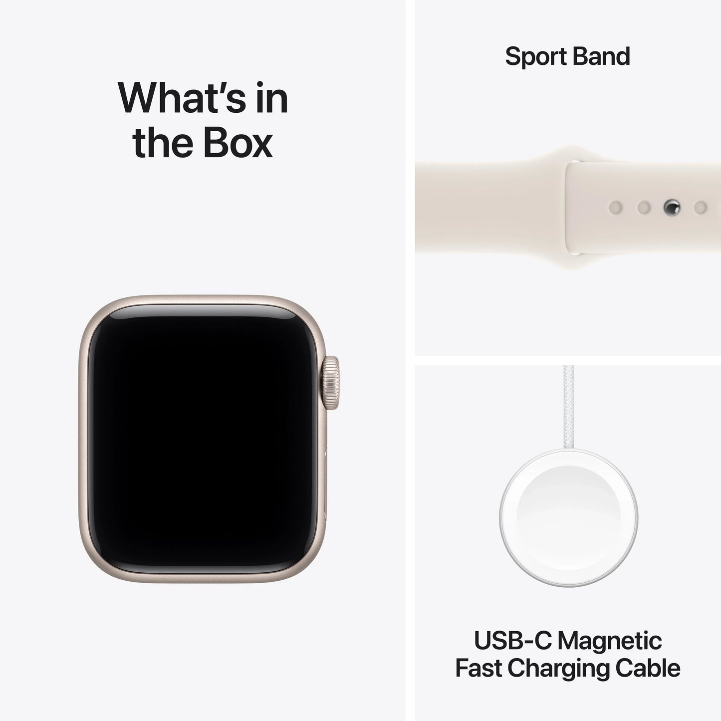 Apple Watch SE 3 GPS 40mm Starlight Aluminium Case with Starlight Sport Band - M/L - iSTYLE RS