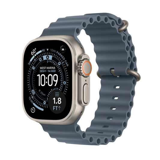 Apple Watch Ultra 3 GPS + Cellular 49mm Natural Titanium Case with Anchor Blue Ocean Band - iSTYLE RS