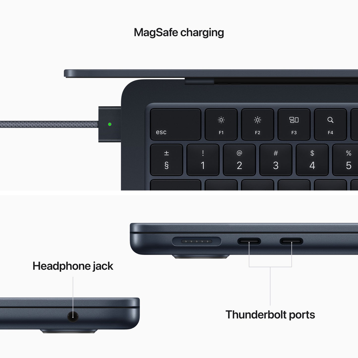 13-inčni MacBook Air M2 sa 8‑jezgarnim CPU-om, 8‑jezgarnim GPU-om, 16GB objedinjene memorije i 256GB SSD-om - Midnight - iSTYLE RS