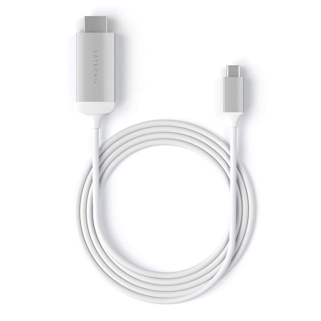 SATECHI ALUMINUM TYPE-C TO HDMI CABLE ADAPTER 4K 60HZ 1,8m - Silver - iSTYLE RS