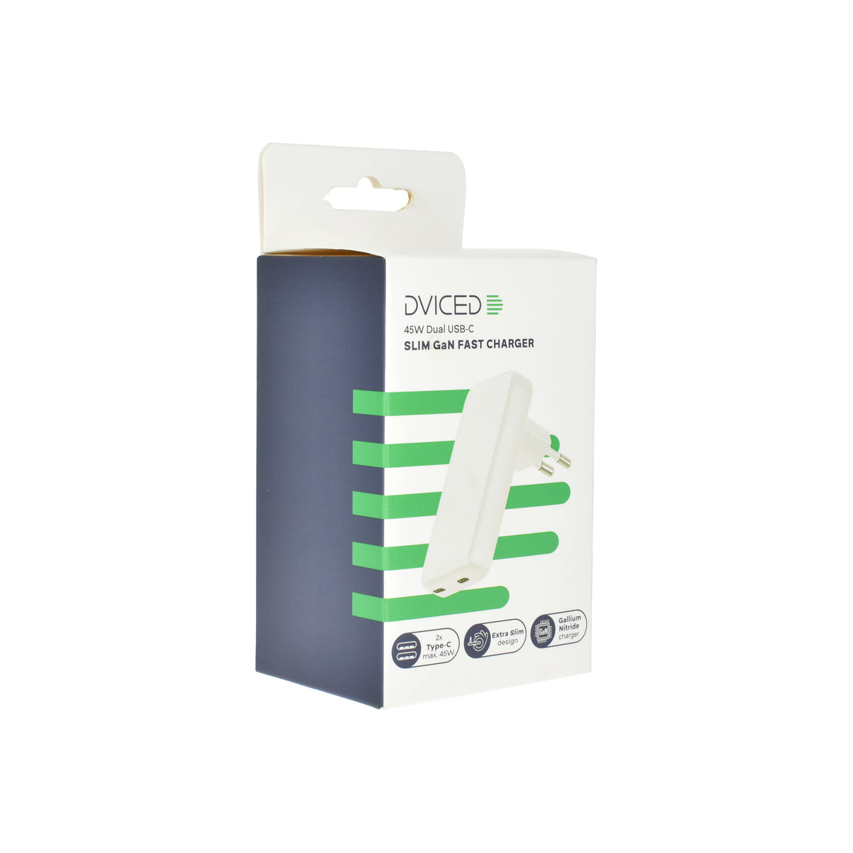 DVICED Slim GaN fast charger 45W Dual USB-C EU - iSTYLE RS