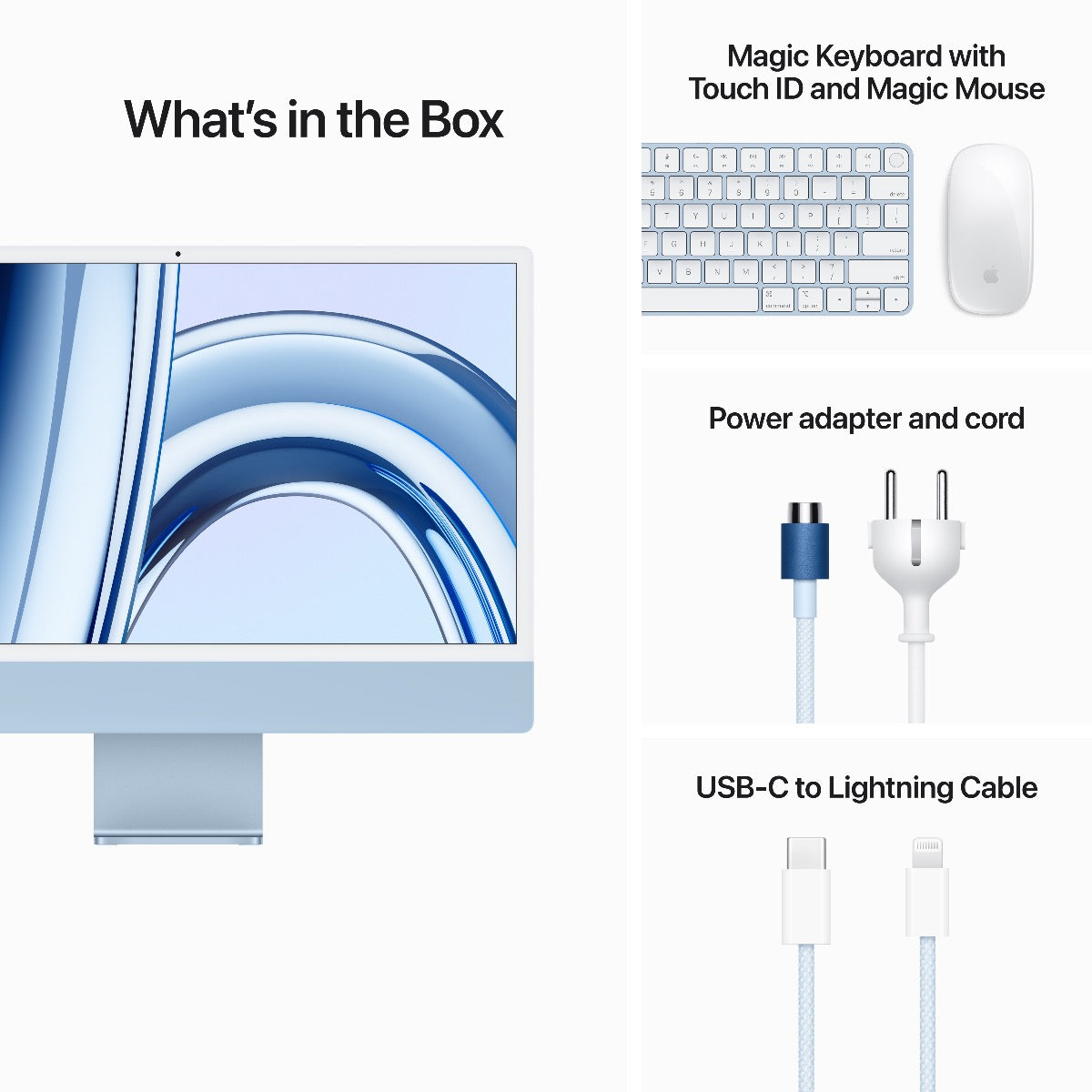 24-inčni iMac M3 sa 4,5K Retina displejom, 8-jezgarnim CPU-om, 10-jezgarnim GPU-om, 8GB objedinjene memorije i 256GB SSD-om - Blue - iSTYLE RS