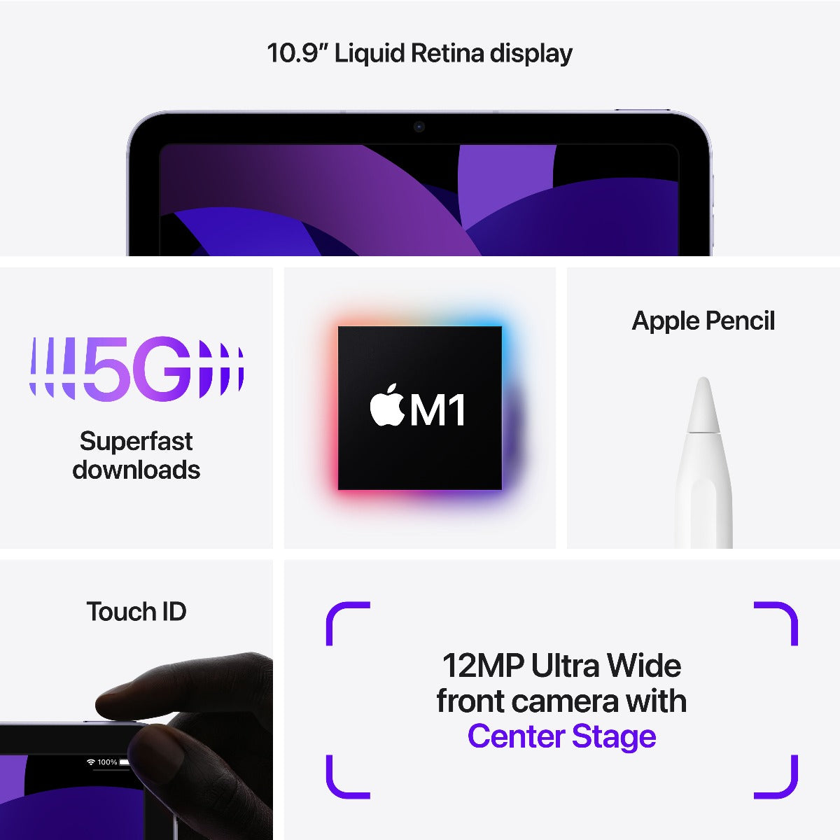 10,9-inčni iPad Air 5 Wi-Fi + Cellular 256GB - Purple - iSTYLE RS