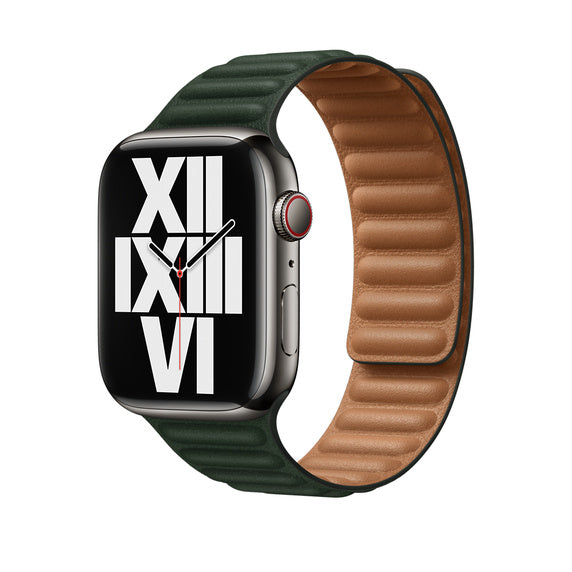 45mm Sequoia Green Leather Link - M/L - iSTYLE RS