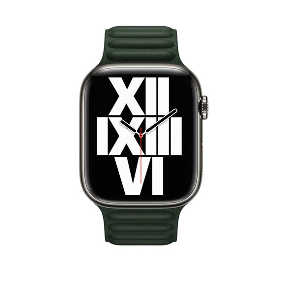45mm Sequoia Green Leather Link - M/L - iSTYLE RS