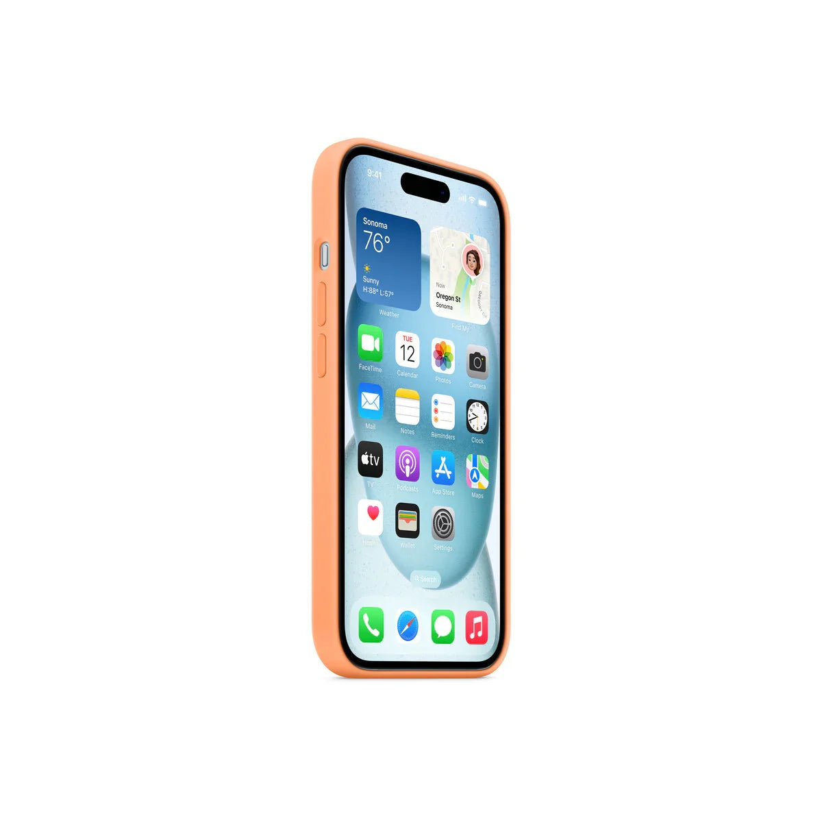 iPhone 15 Silicone Case sa MagSafe-om - Orange Sorbet - iSTYLE RS