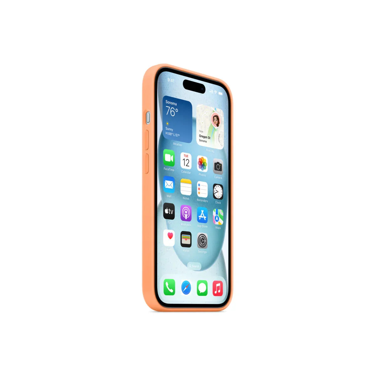 iPhone 15 Silicone Case sa MagSafe-om - Orange Sorbet - iSTYLE RS