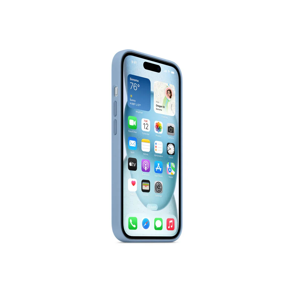 iPhone 15 Silicone Case sa MagSafe-om - Winter Blue - iSTYLE RS