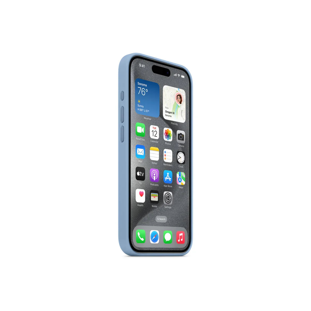 iPhone 15 Pro Silicone Case sa MagSafe-om - Winter Blue - iSTYLE RS