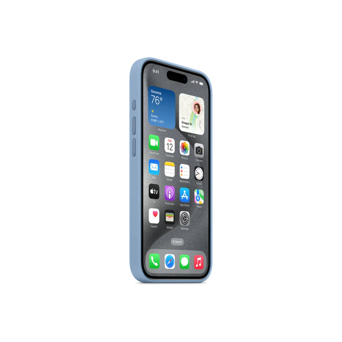 iPhone 15 Pro Silicone Case sa MagSafe-om - Winter Blue - iSTYLE RS
