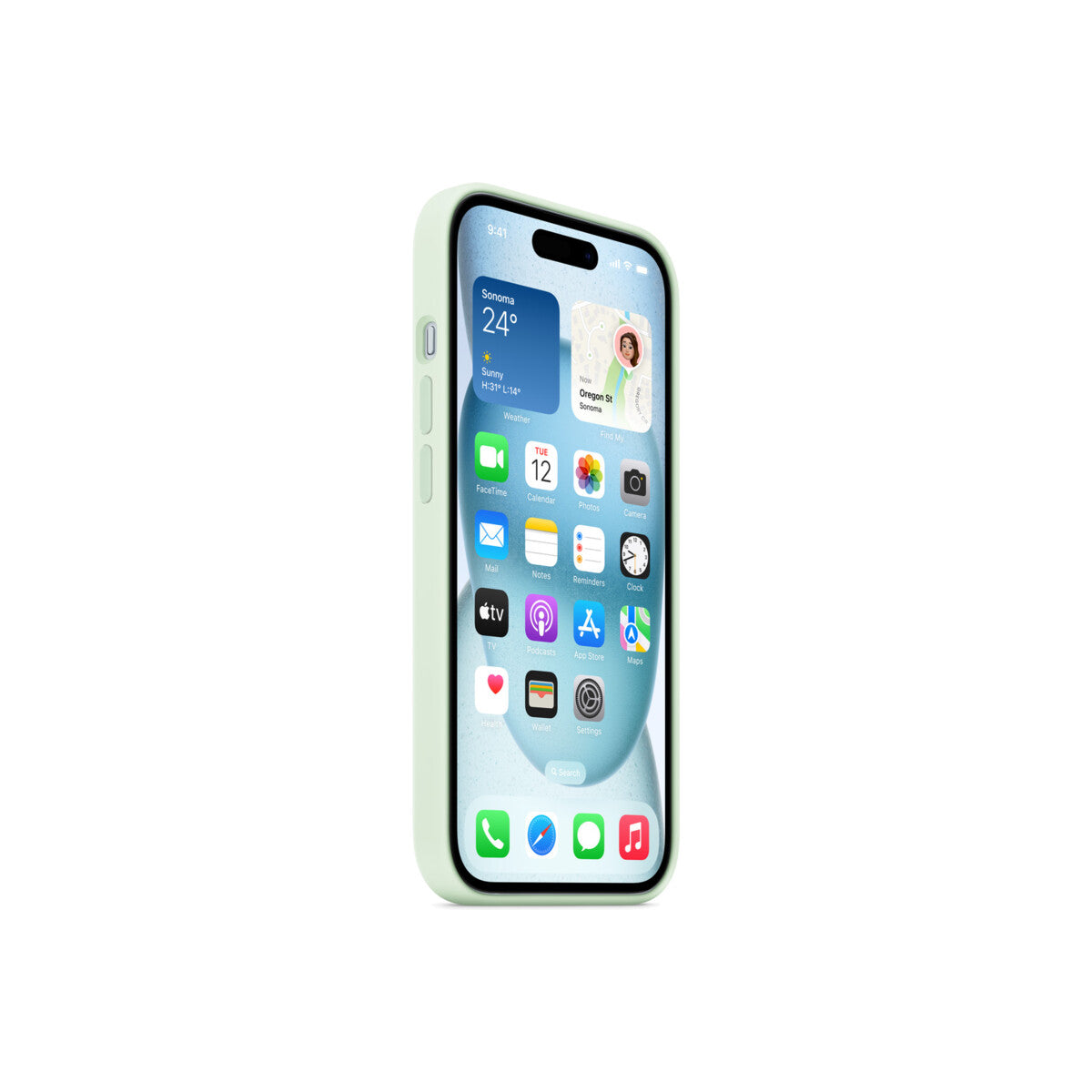 iPhone 15 Silicone Case sa MagSafe-om - Soft Mint - iSTYLE RS