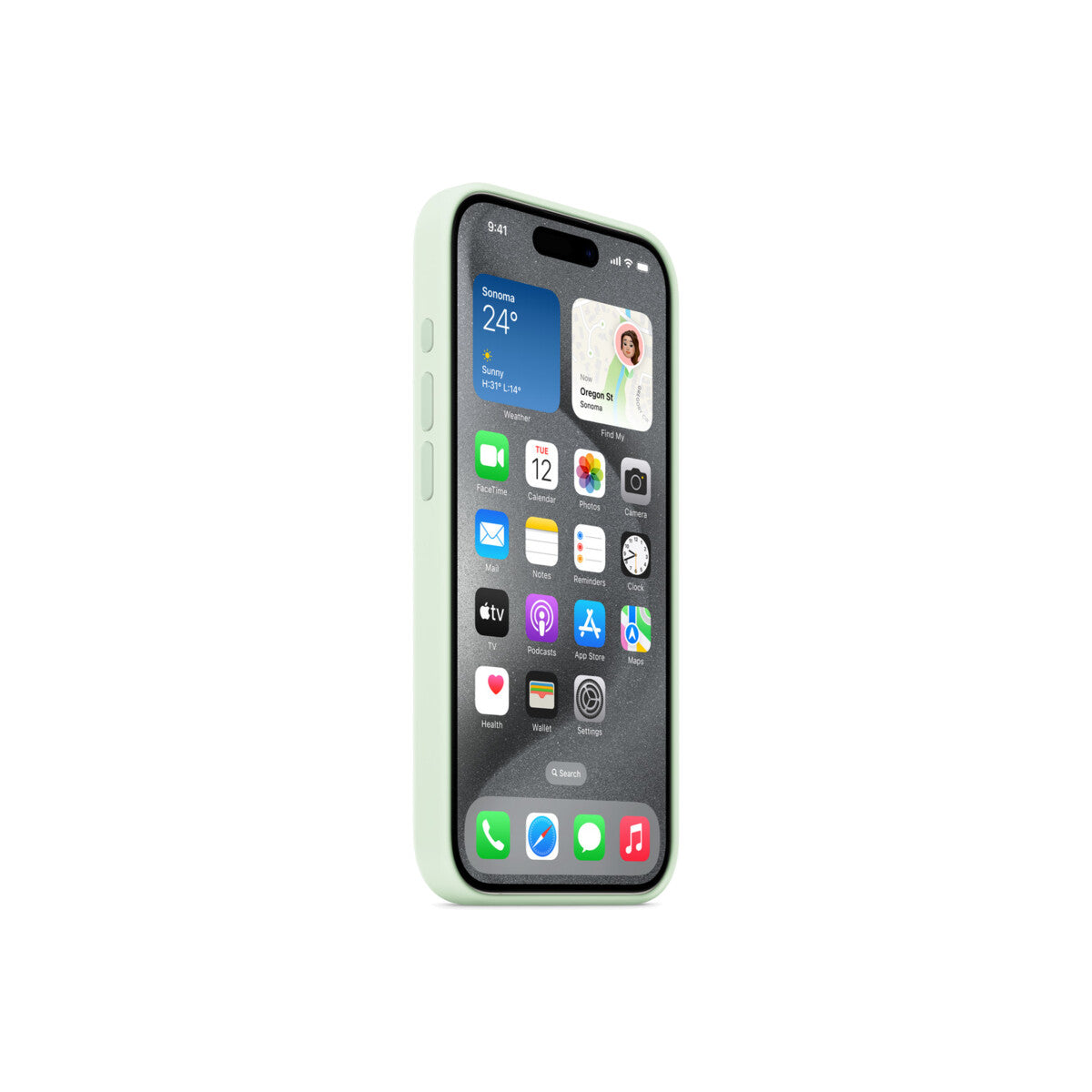 iPhone 15 Pro Silicone Case sa MagSafe-om - Soft Mint - iSTYLE RS