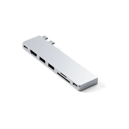 Satechi PRO HUB SLIM (1xUSB4,1xHDMI,2xUSB-A,SD/MicroSD,UHS-I up to 104MB/s, SD/SDHC/SDXC up to 2TB,1xUSB-C) - Silver - iSTYLE RS