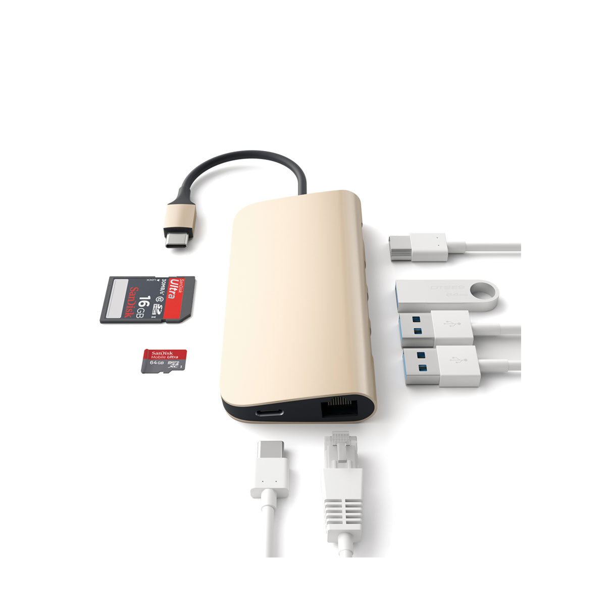 Satechi Type-C Multi-Port 4K Adapter - Gold - iSTYLE RS