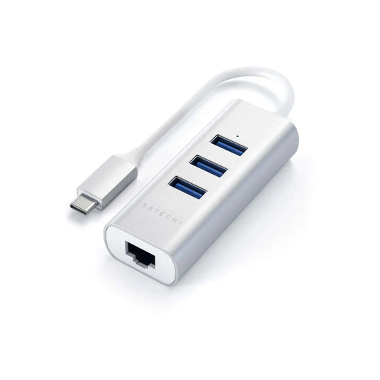 Satechi TYPE-C 2-IN-1 USB HUB SA ETHERNET - Silver - iSTYLE RS