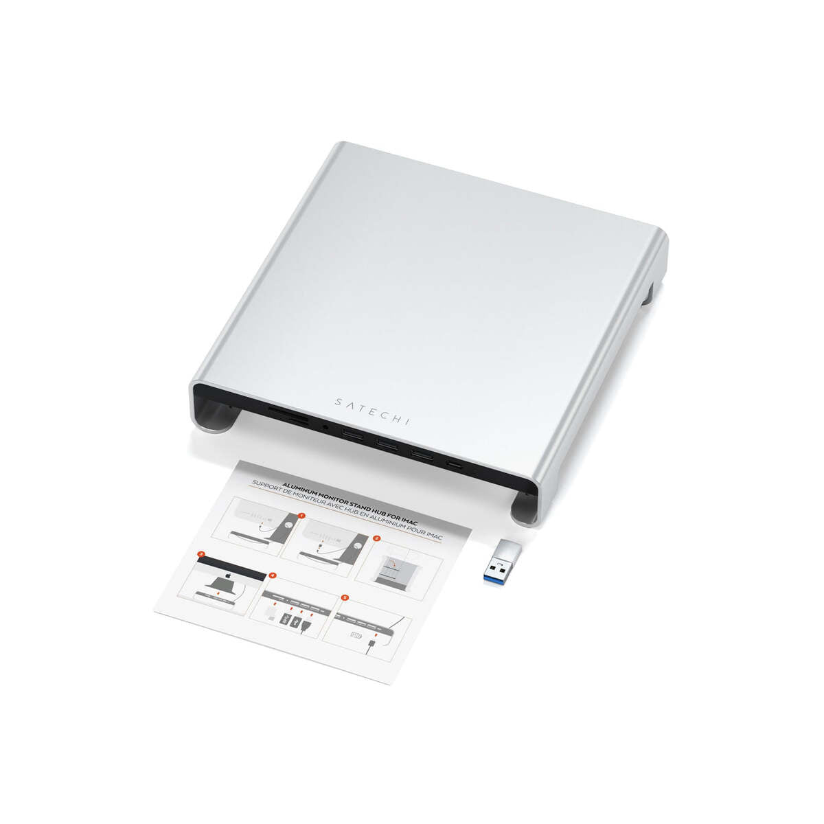 Satechi Aluminum Monitor Stand Hub za iMac - Silver - iSTYLE RS