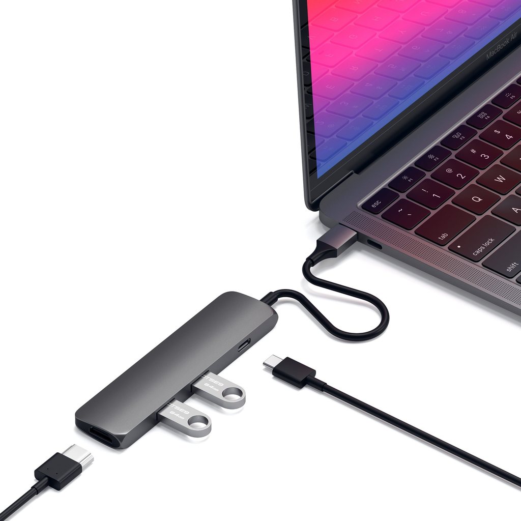 TYPE-C SLIM MULTI-PORT ADAPTER 4K - SPACE GRAY - iSTYLE RS