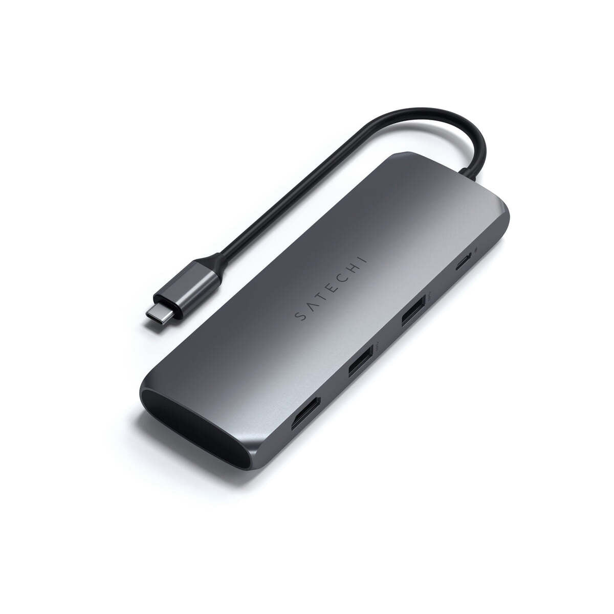 Satechi Aluminium USB-C Hybrid Multiport adapter (SSD Enclosure, HDMI 4K, 2 x USB-A 3.1 Gen 2 up to 10 Gbps) - Space Grey - iSTYLE RS