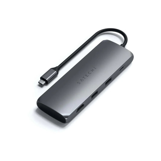 Satechi Aluminium USB-C Hybrid Multiport adapter (SSD Enclosure, HDMI 4K, 2 x USB-A 3.1 Gen 2 up to 10 Gbps) - Space Grey - iSTYLE RS