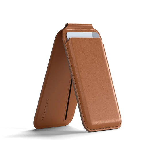 Satechi Vegan-Leather Magnetic Wallet Stand - Brown - iSTYLE RS
