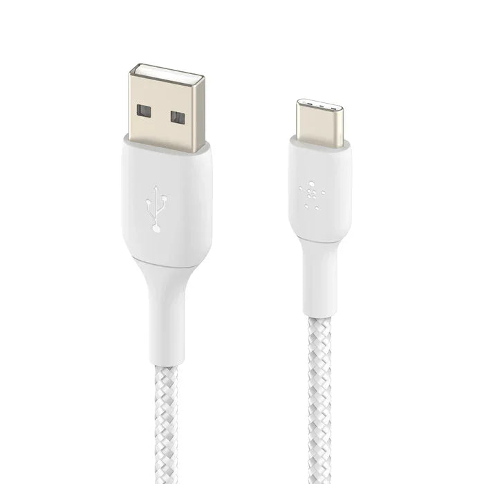 Belkin BOOST CHARGE USB-A to USB-C Cable, Braided - 1M - White - iSTYLE RS