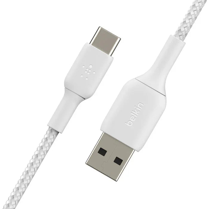 Belkin BOOST CHARGE USB-A to USB-C Cable, Braided - 1M - White - iSTYLE RS