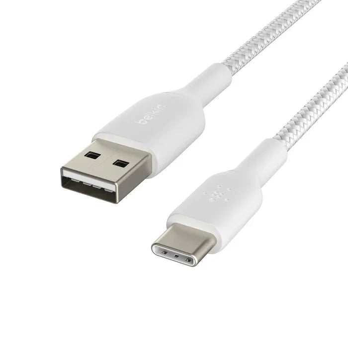 Belkin BOOST CHARGE USB-A to USB-C Cable, Braided - 1M - White - iSTYLE RS