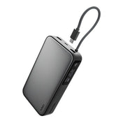 AUKEY Spark Sling 20000 Compact Fast Charging Power Bank with Built-in USB-C Cable Gray
