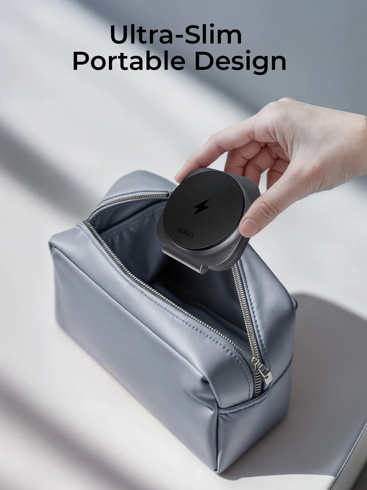 AUKEY MagFusion L 2-in-1 Foldable Qi2 Magnetic Fast Wireless Charging Station