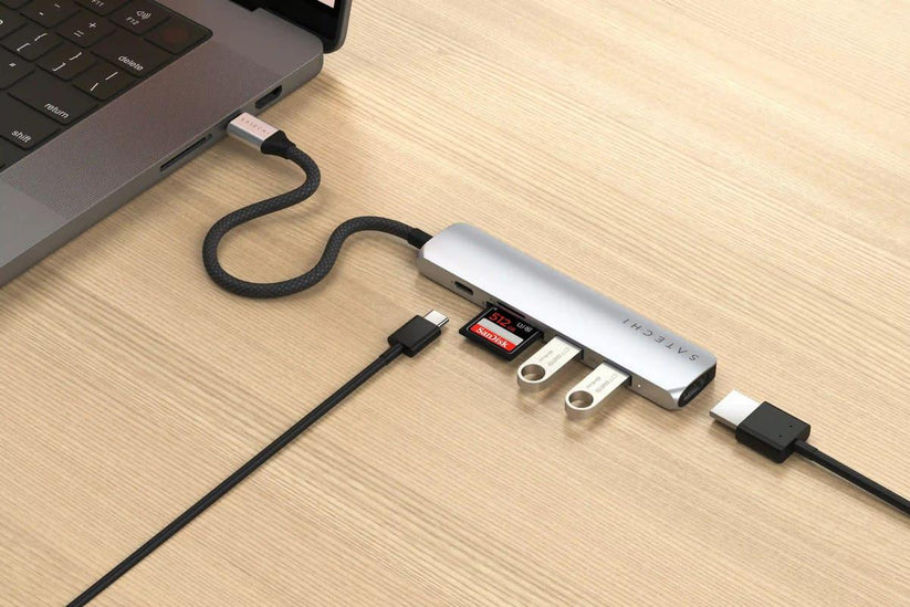 Satechi 6-in-1 USB-C Slim Multiport Adapter - Silver - iSTYLE RS