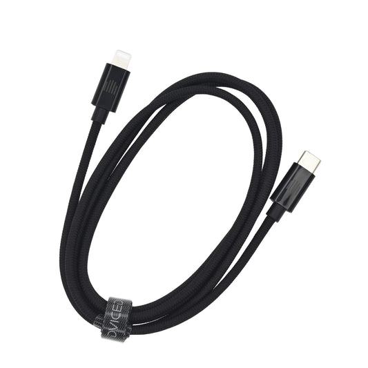 Dviced kabl USB-C na Lightning Nylon Textile 1,25m - Black