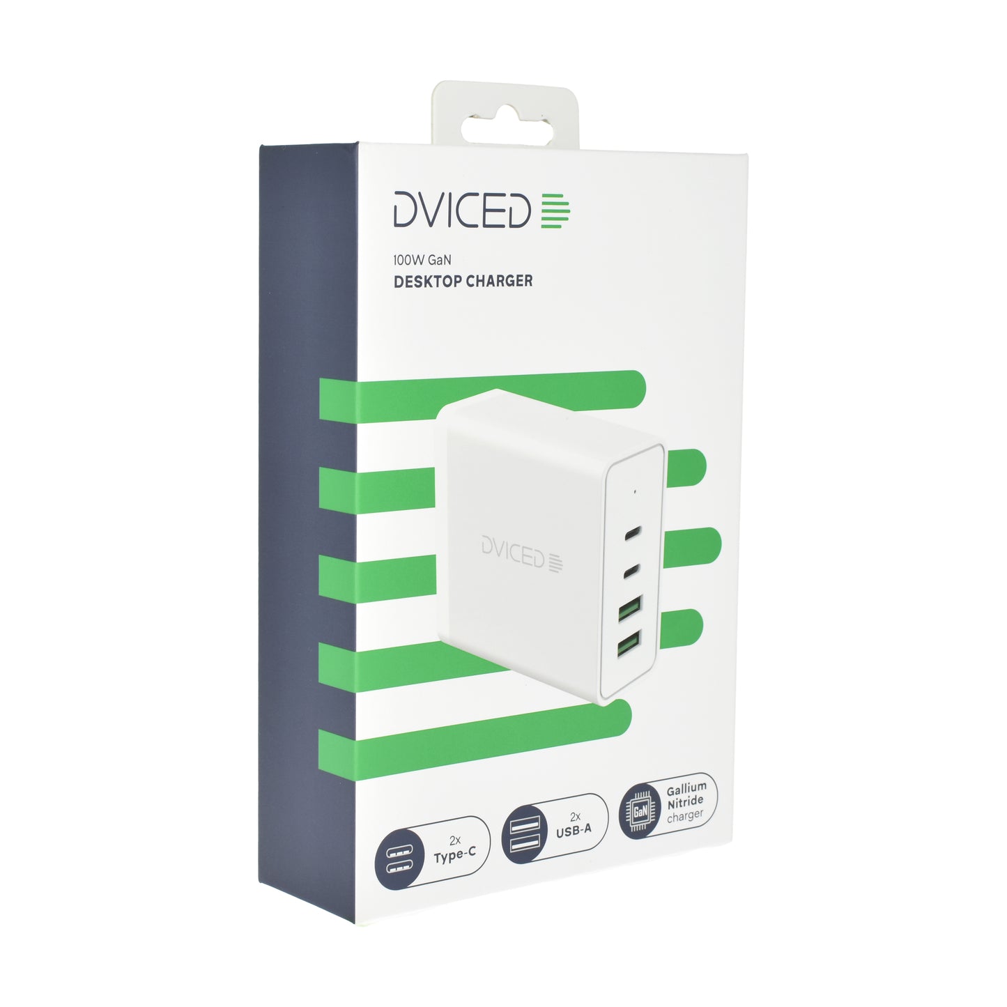 Dviced Desktop punjač 100W GaN 2C2A EU - White