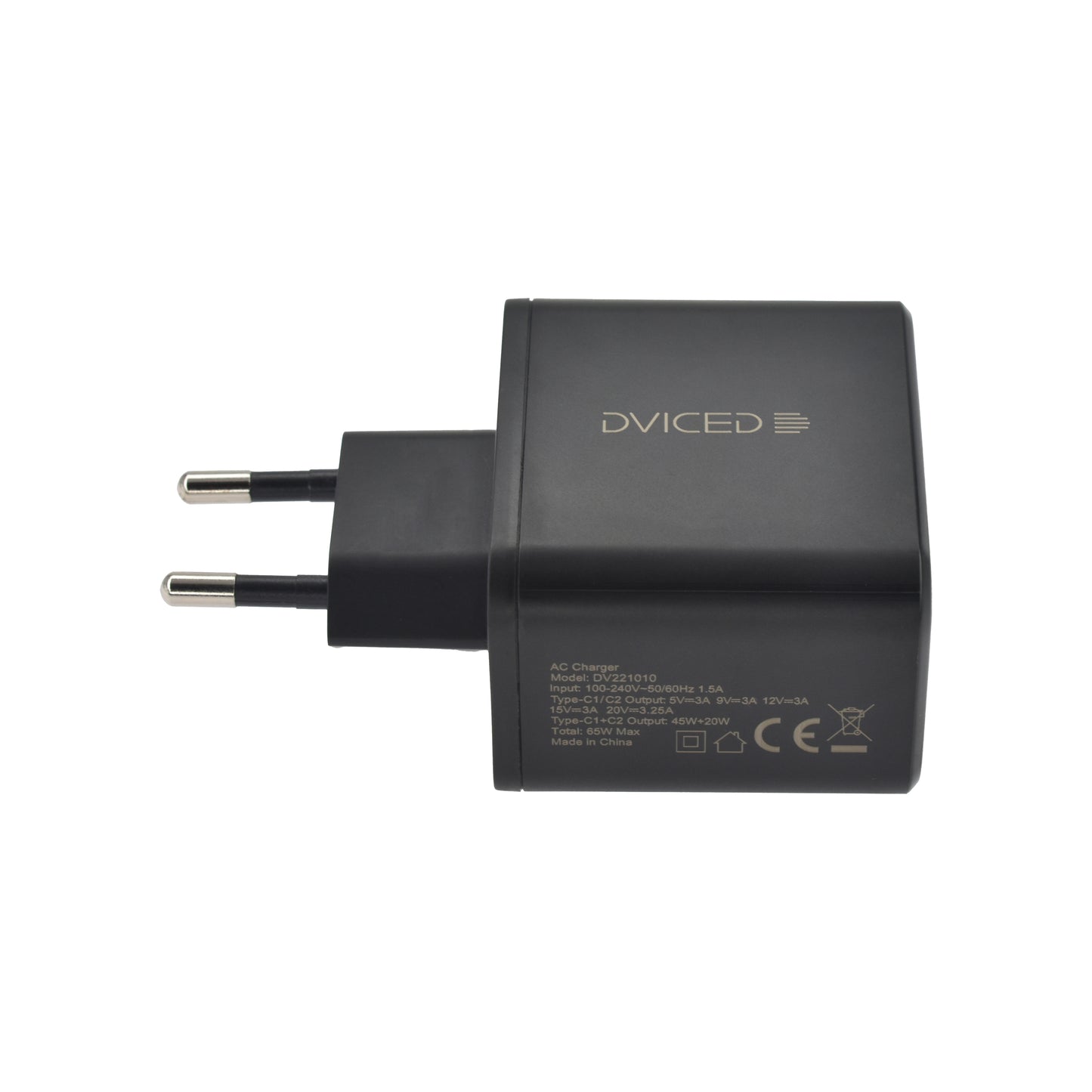 Dviced punjač 65W GaN 2C EU - Black