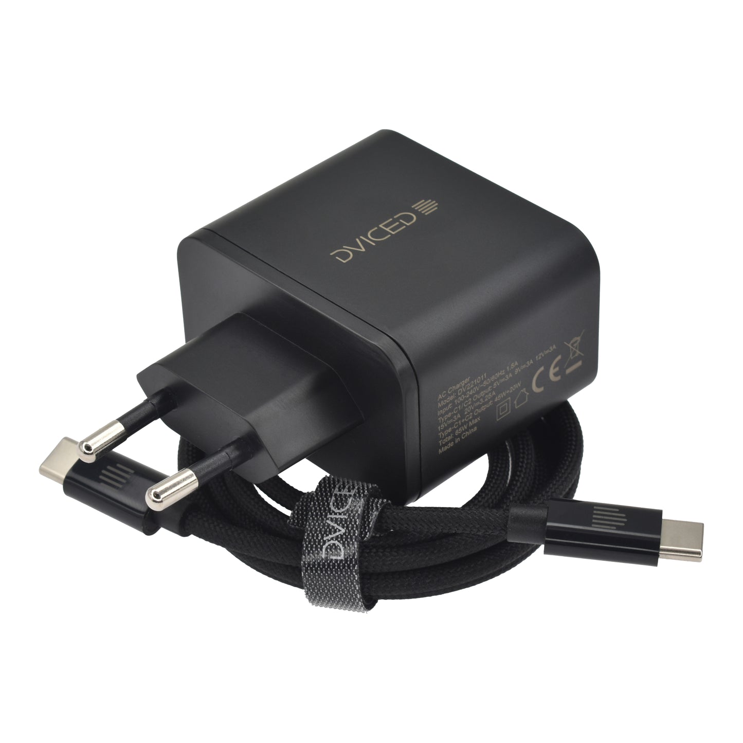 Dviced punjač, kabl 65W GaN 2C EU - Black