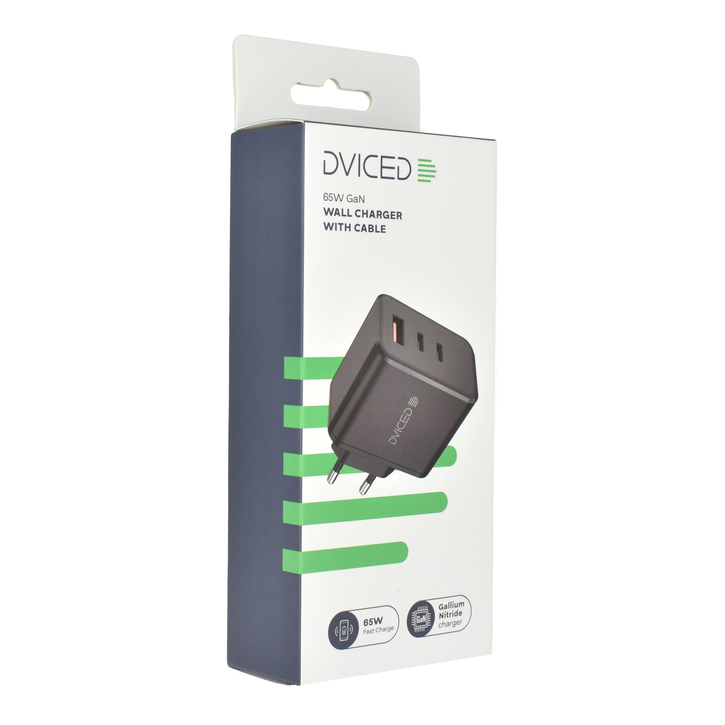 Dviced punjač, kabl 65W GaN 2C1A EU - Black