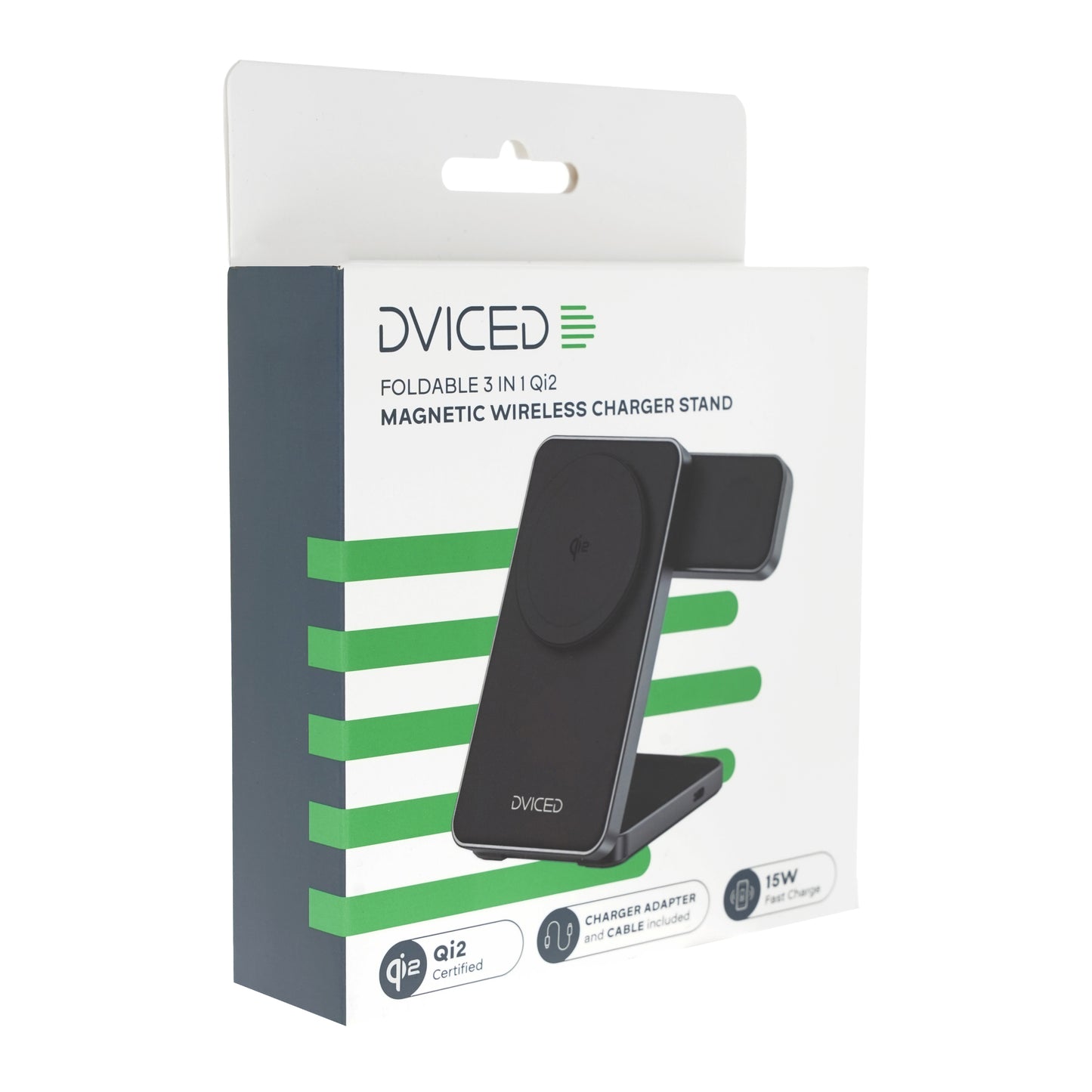 Dviced 3-u-1 preklopni magnetni bežični stalak za punjenje - Black