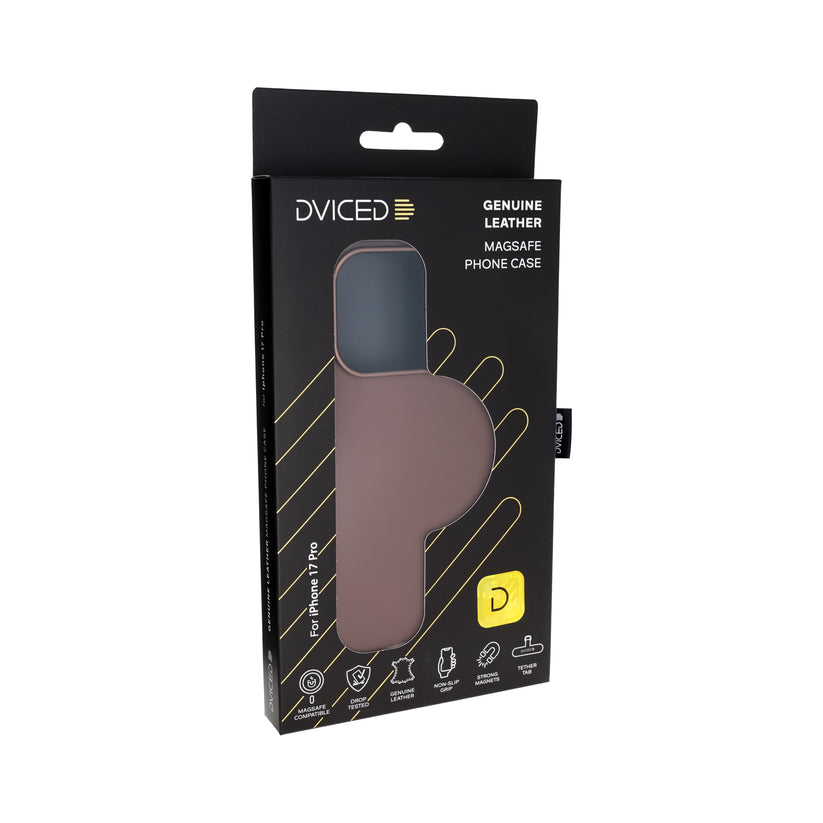 Dviced MagSafe kožna futrola za iPhone 17 Pro, braon - iSTYLE RS
