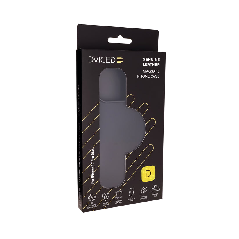 Dviced MagSafe kožna futrola za iPhone 17 Pro Max, crna - iSTYLE RS