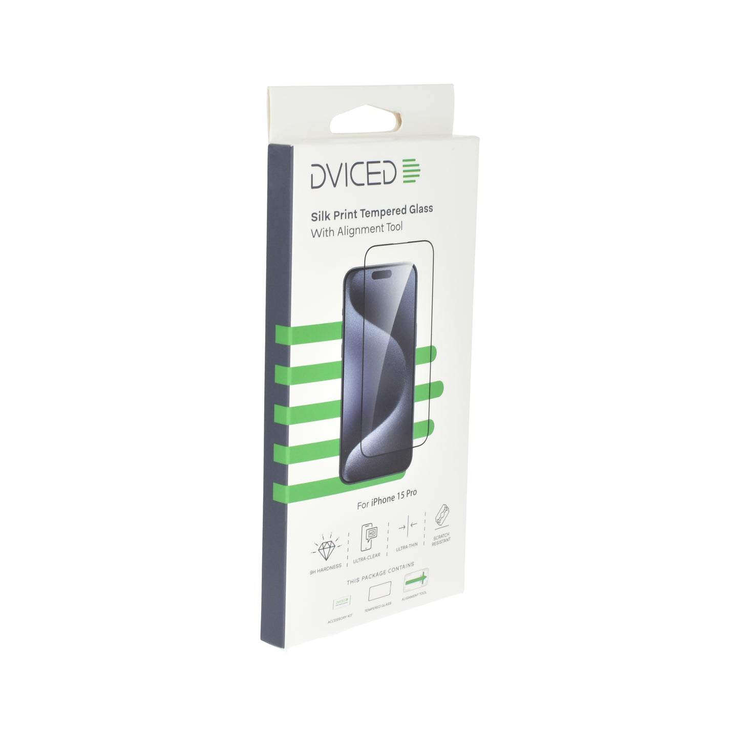 Dviced iPhone 15 Pro silk print zaštitno staklo sa aplikatorom