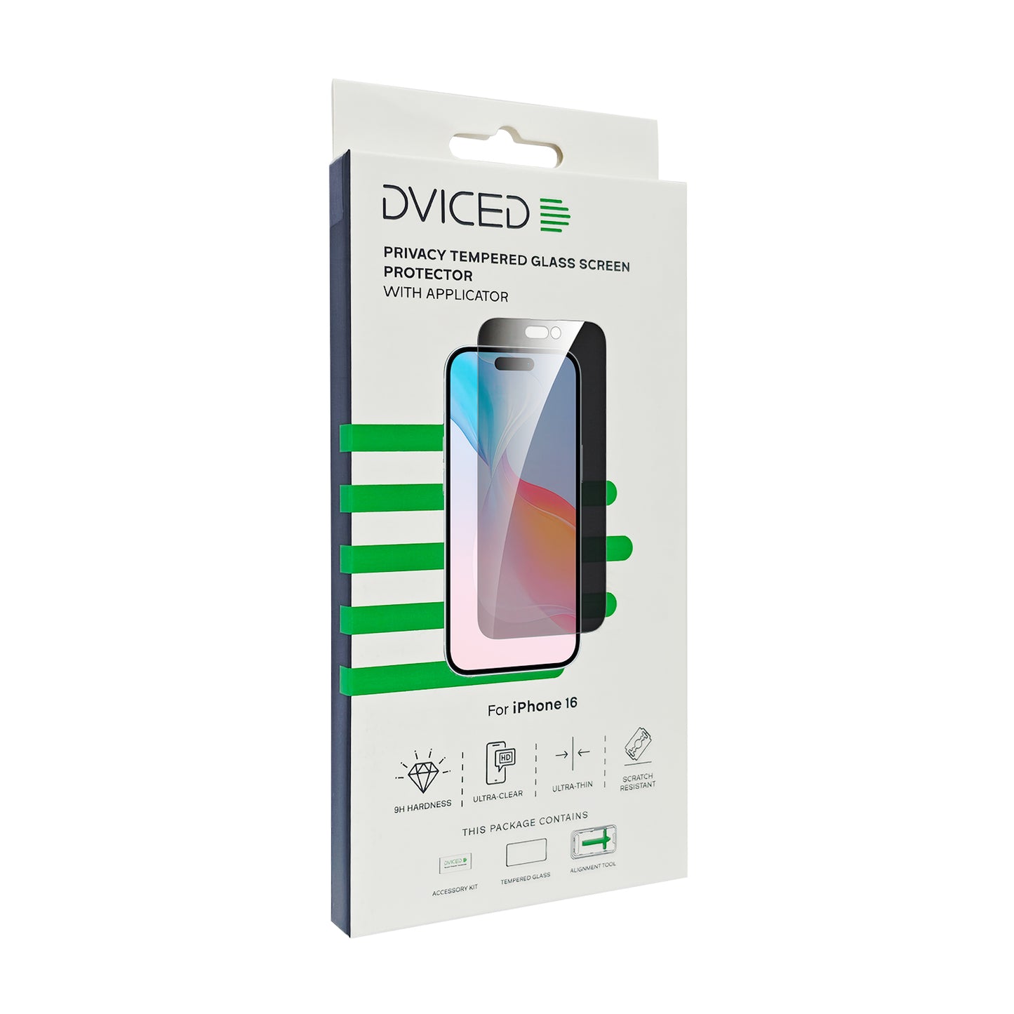 Dviced privacy tempered zaštitno staklo za iPhone 16 sa aplikatorom