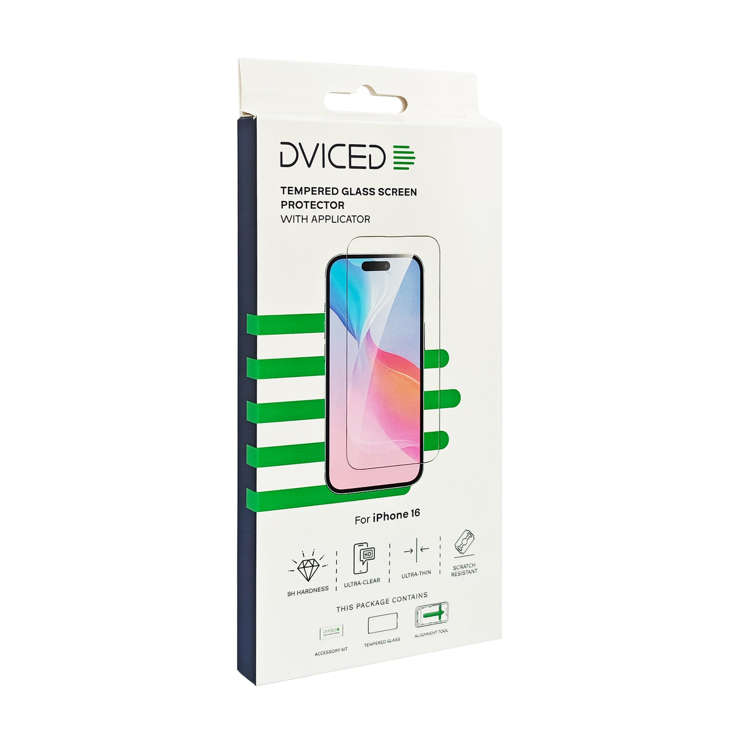 Dviced Tempered zaštitno staklo za iPhone 16 sa aplikatorom